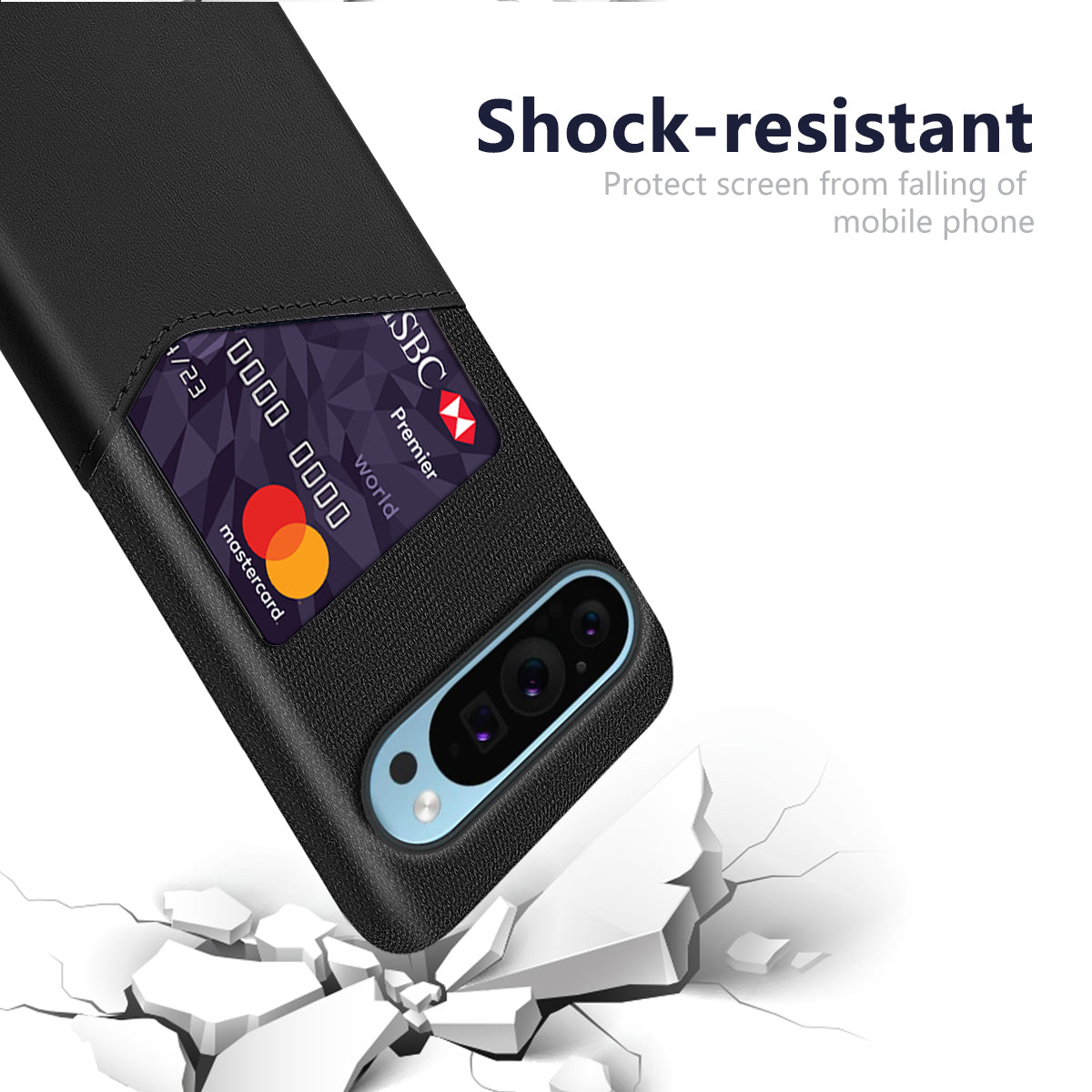 For Google Pixel 9 Case Anti-Collision Card Slot Cloth Texture Smart Phone Cover