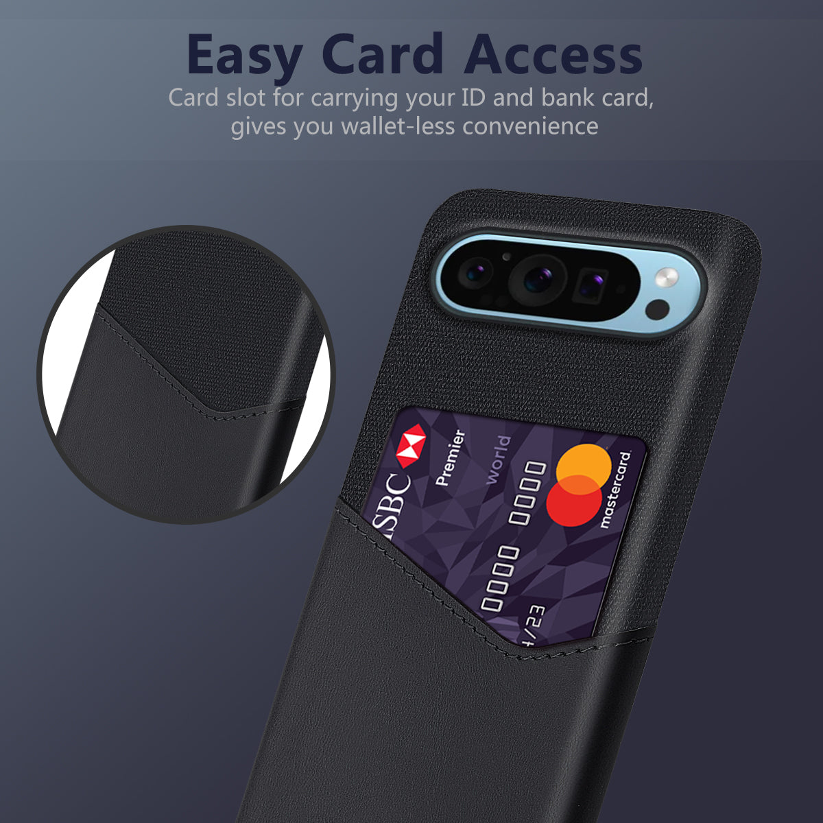 For Google Pixel 9 Case Anti-Collision Card Slot Cloth Texture Smart Phone Cover