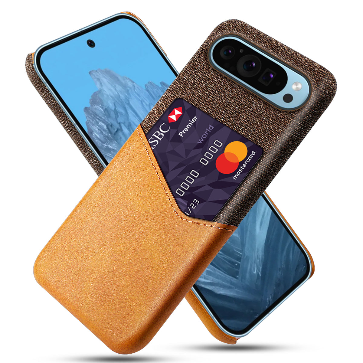 For Google Pixel 9 Case Anti-Collision Card Slot Cloth Texture Smart Phone Cover