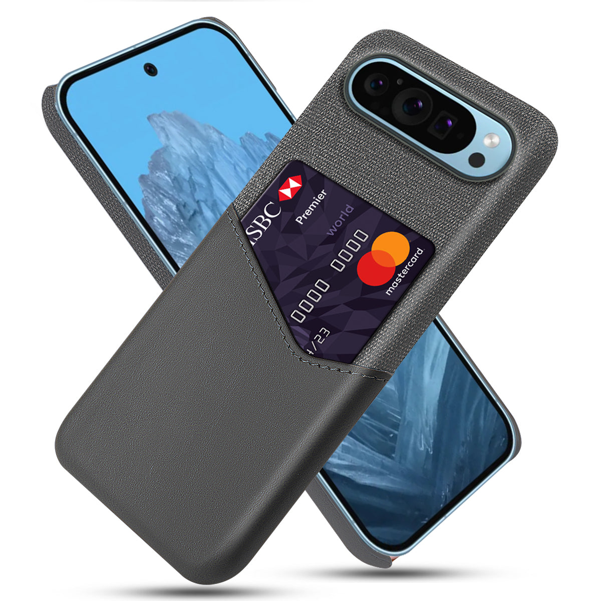 For Google Pixel 9 Case Anti-Collision Card Slot Cloth Texture Smart Phone Cover