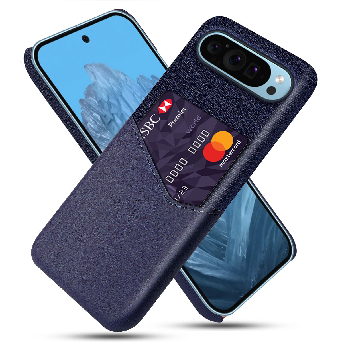 For Google Pixel 9 Case Anti-Collision Card Slot Cloth Texture Smart Phone Cover