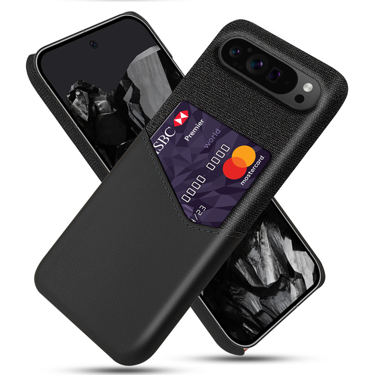 For Google Pixel 9 Pro Case Card Holder PU Leather+PC Drop-resistant Phone Shell