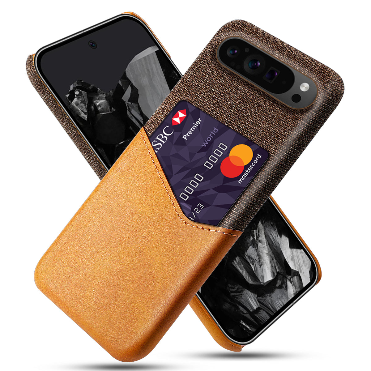 For Google Pixel 9 Pro Case Card Holder PU Leather+PC Drop-resistant Phone Shell