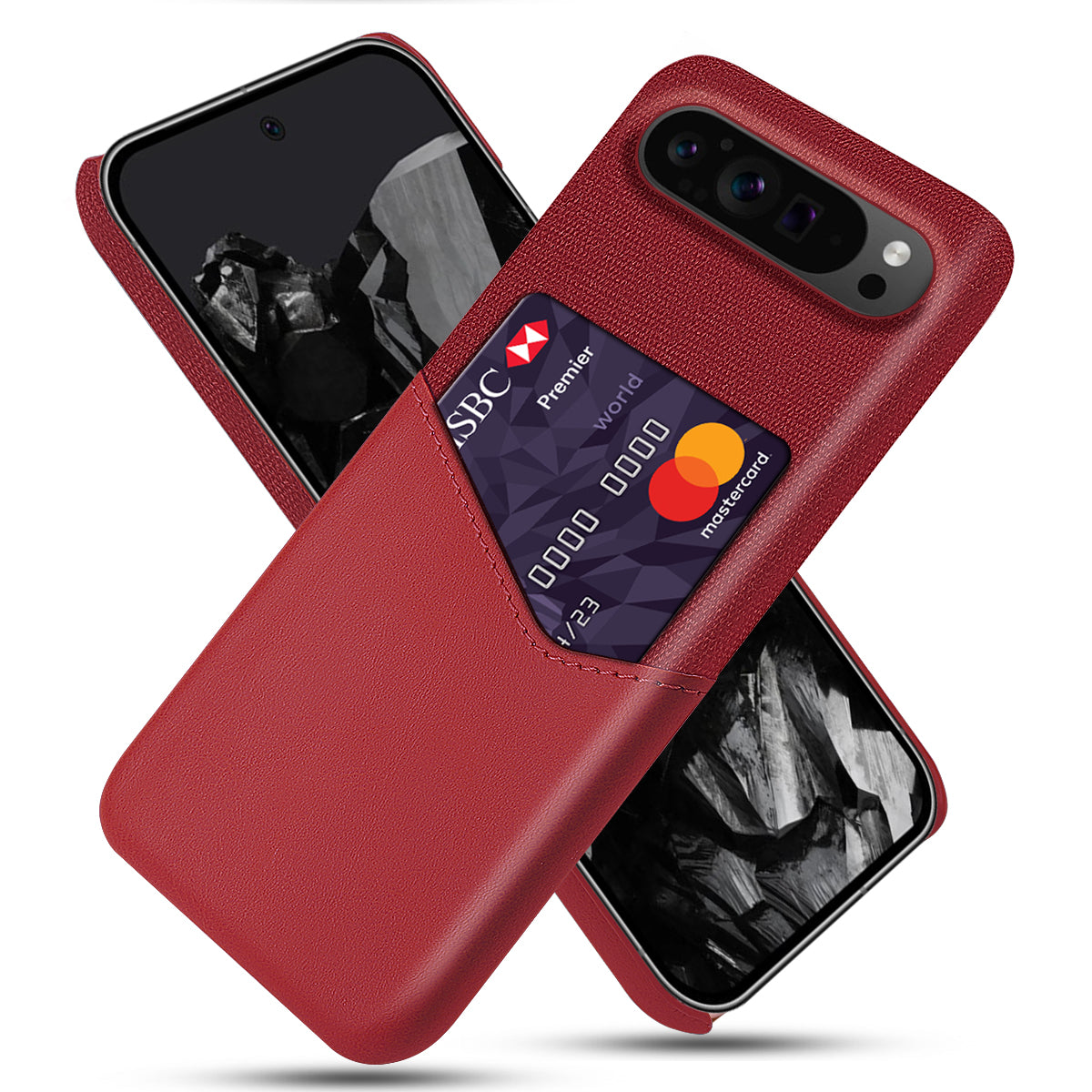 For Google Pixel 9 Pro Case Card Holder PU Leather+PC Drop-resistant Phone Shell