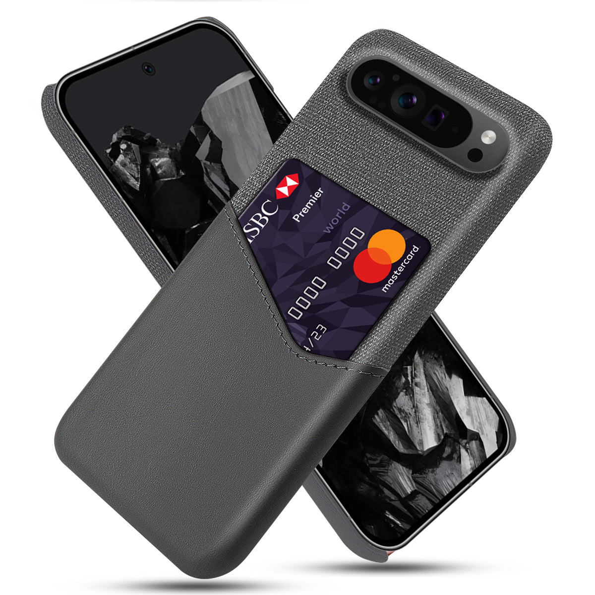 For Google Pixel 9 Pro Case Card Holder PU Leather+PC Drop-resistant Phone Shell