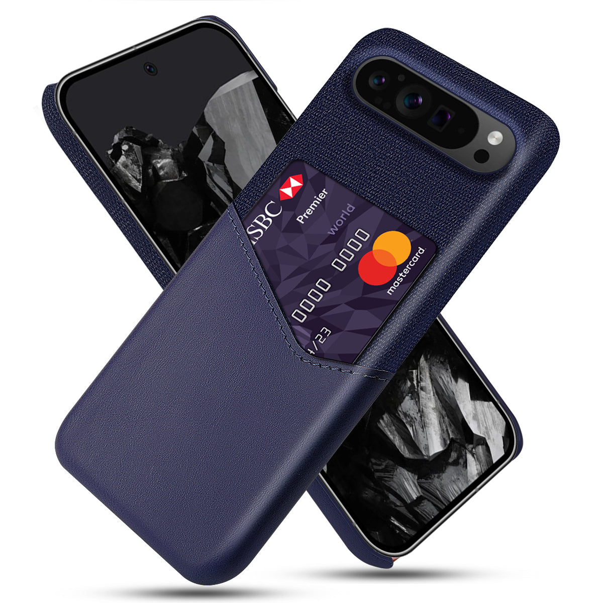 For Google Pixel 9 Pro Case Card Holder PU Leather+PC Drop-resistant Phone Shell