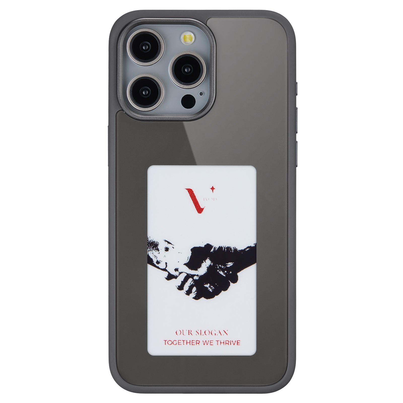 For iPhone 13 Pro NFC-Enabled 3-Color E Ink Case Wallpaper Casting Smartphone Case