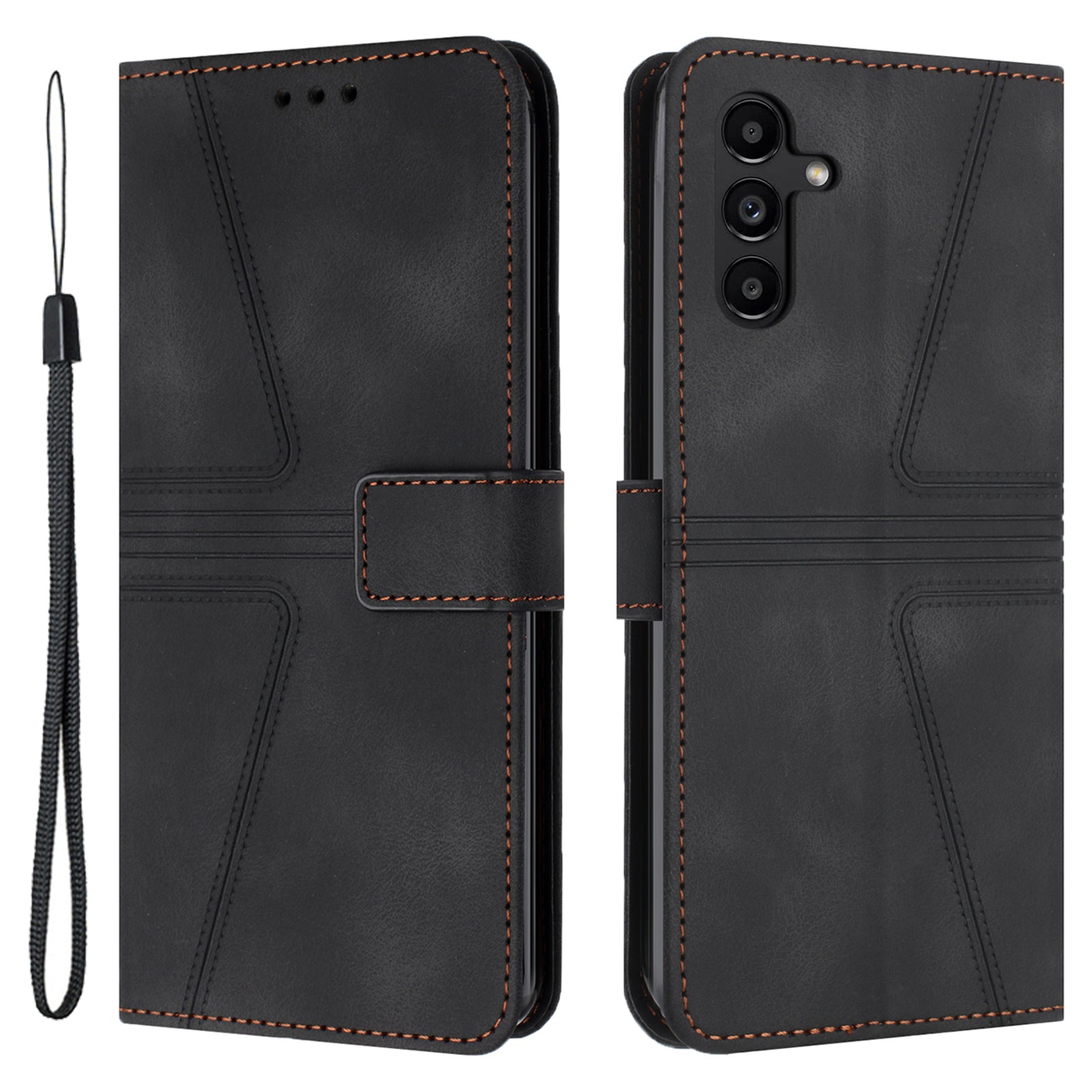 For Samsung Galaxy A54 5G Magnetic Phone Case Triangle Imprinted Solid Color Cover