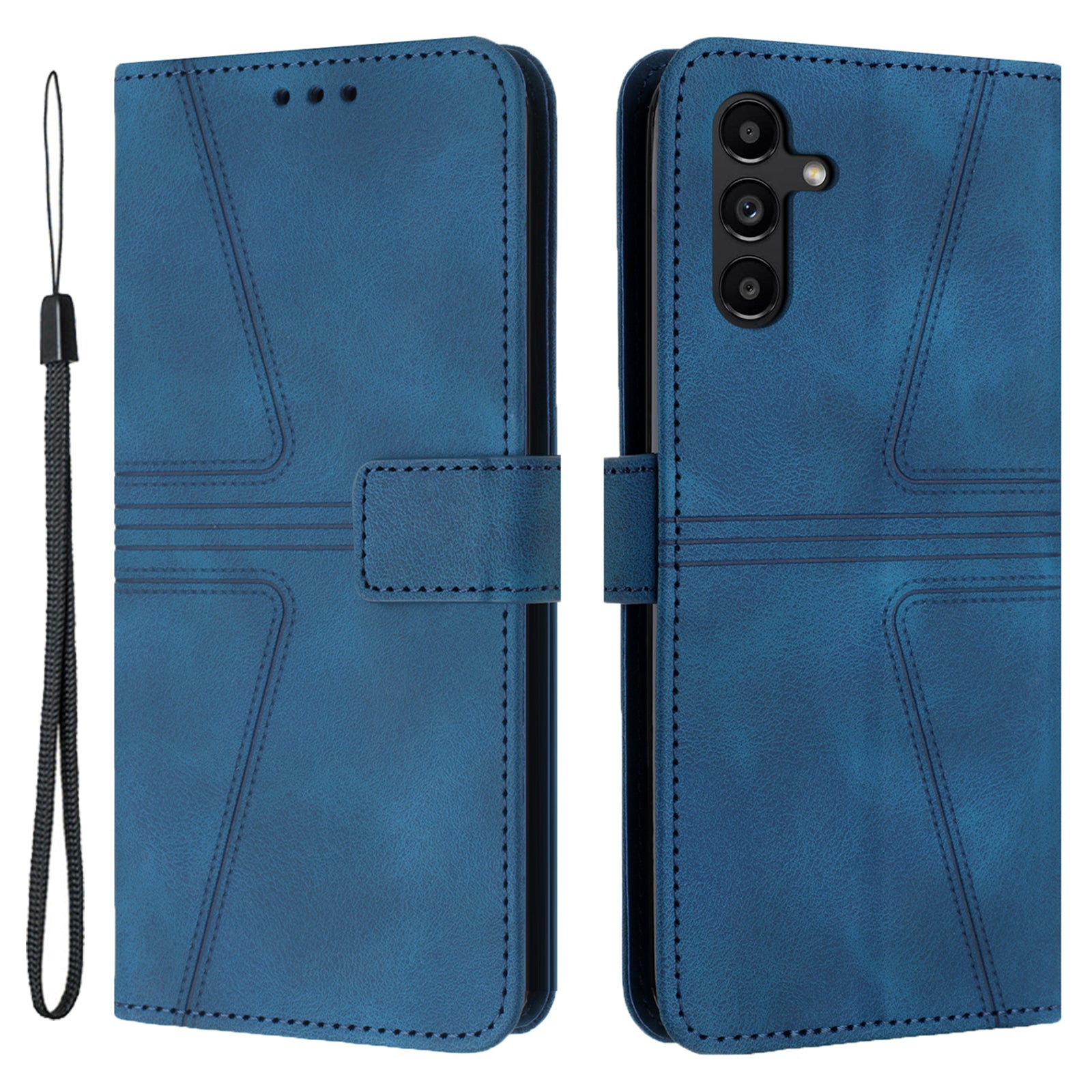 For Samsung Galaxy A54 5G Magnetic Phone Case Triangle Imprinted Solid Color Cover