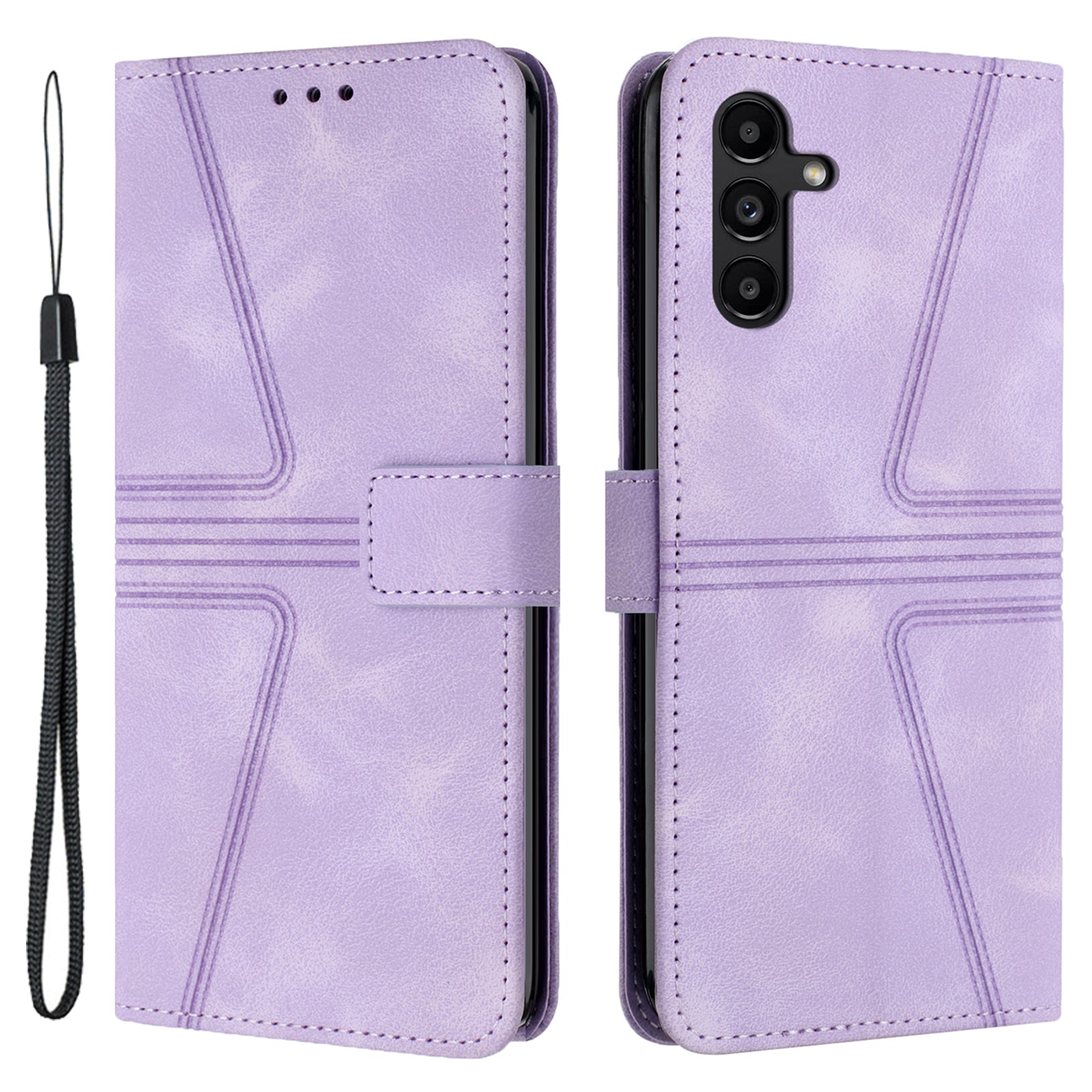 For Samsung Galaxy A54 5G Magnetic Phone Case Triangle Imprinted Solid Color Cover