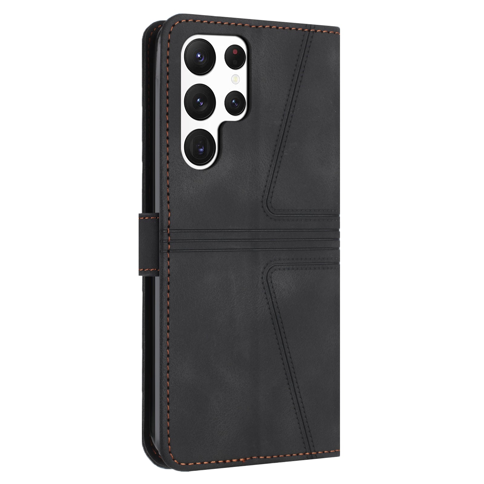 For Samsung Galaxy S23 Ultra Case Triangle Imprinted Wallet Phone Leather Protective Cover