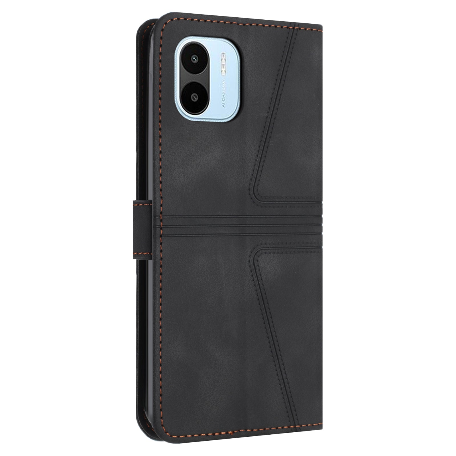 For Xiaomi Redmi A1 4G / A2 4G Case Triangle Imprinted Wallet Card Slots Phone Leather Cover