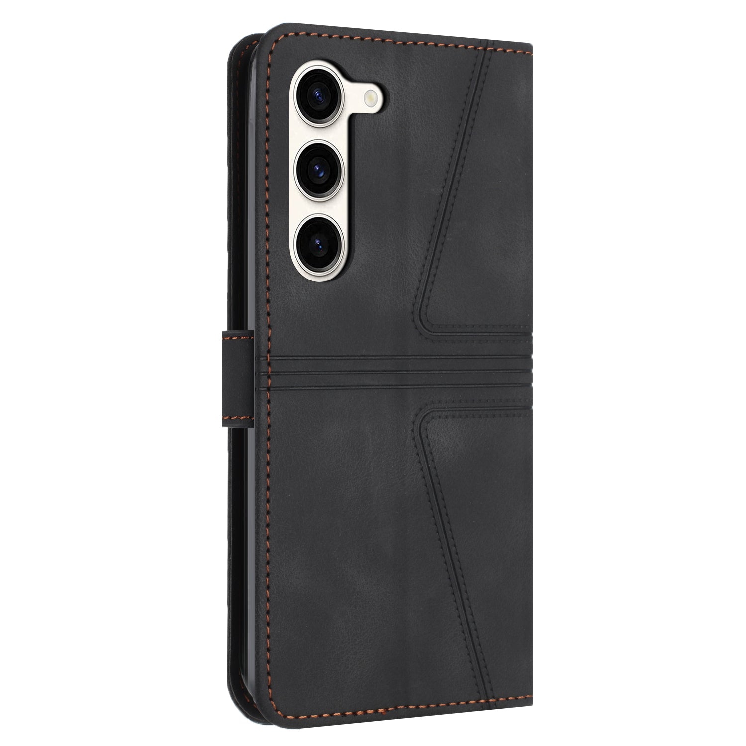 For Samsung Galaxy S23 Case Triangle Imprinted PU Leather Wallet Phone Cover