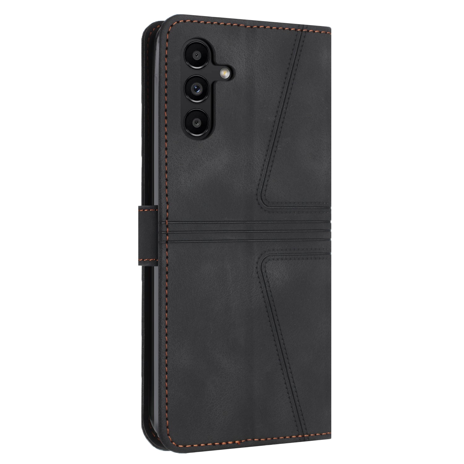 For Samsung Galaxy A34 5G Wallet Case Triangle Imprinted Leather Flip Phone Cover