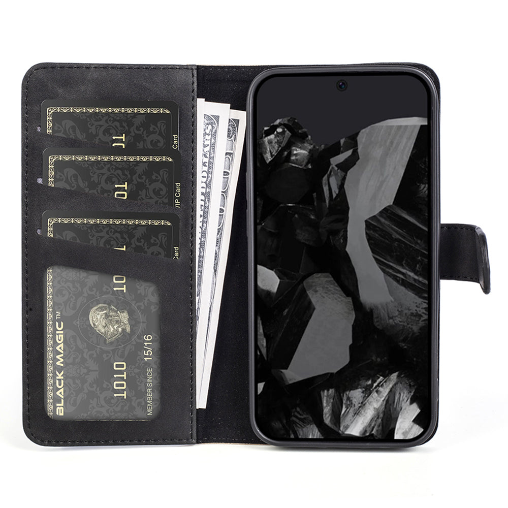 For Google Pixel 9 Pro Wallet Case PU Leather Color Splicing Cell Phone Cover