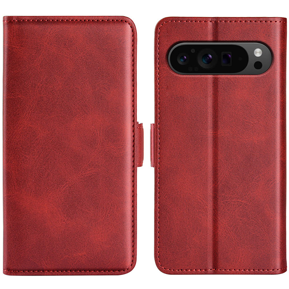 For Google Pixel 9 Pro Cell Phone Case Leather Wallet Phone Cover with Magnetic Clasp