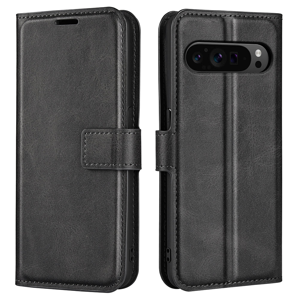 For Google Pixel 9 Pro Anti-scratch Leather Case Calf Texture Phone Wallet Cover