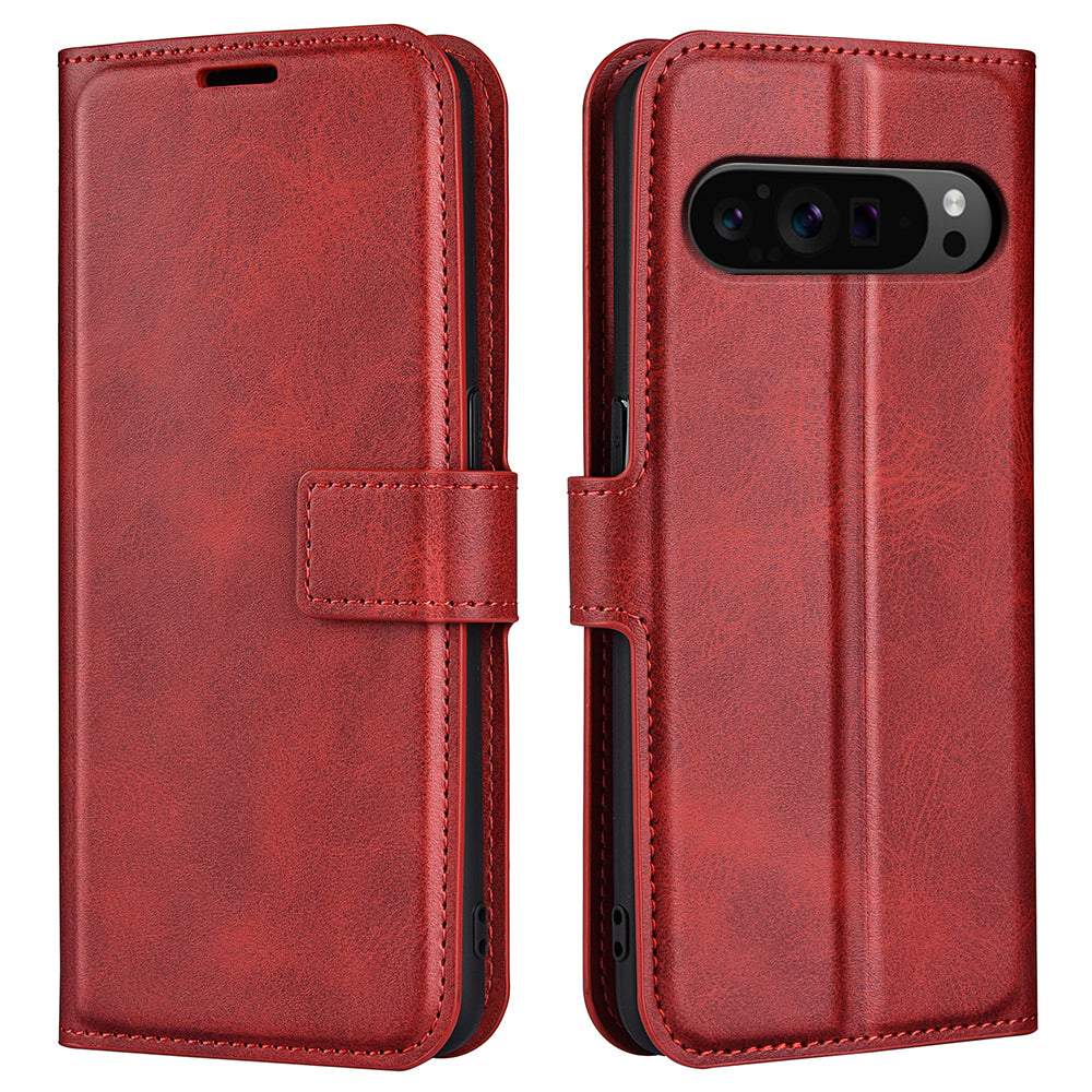 For Google Pixel 9 Pro Anti-scratch Leather Case Calf Texture Phone Wallet Cover