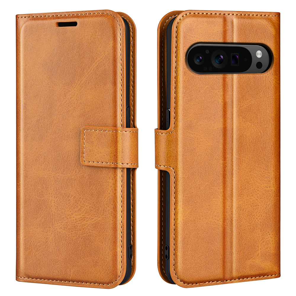 For Google Pixel 9 Pro Anti-scratch Leather Case Calf Texture Phone Wallet Cover