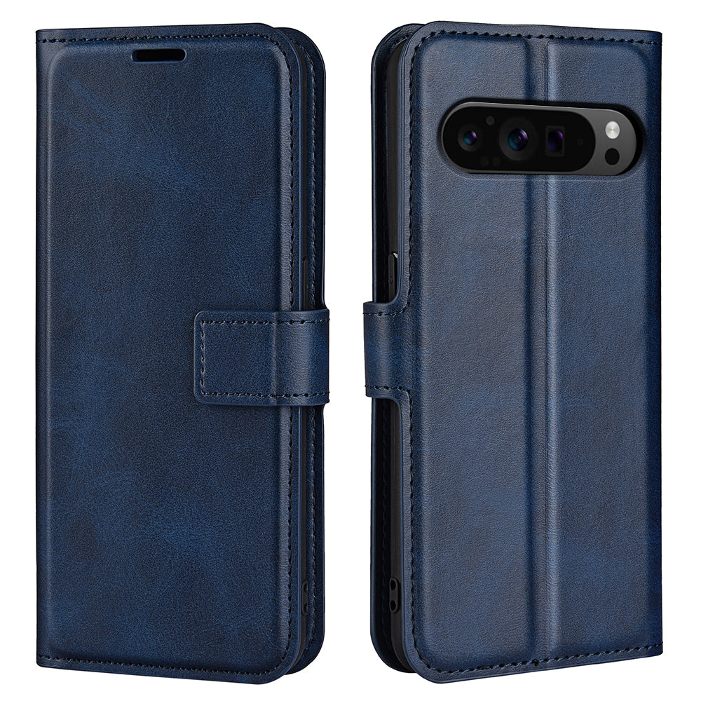 For Google Pixel 9 Pro Anti-scratch Leather Case Calf Texture Phone Wallet Cover