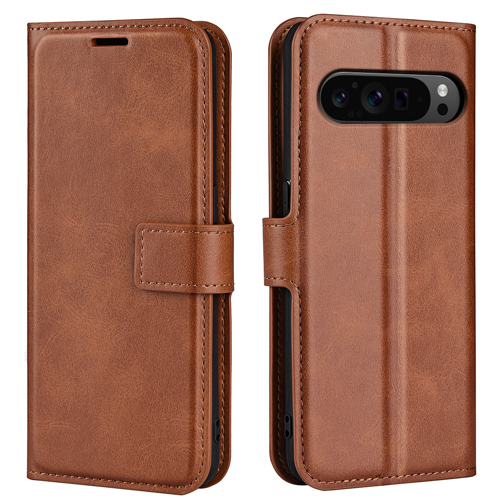 For Google Pixel 9 Pro Anti-scratch Leather Case Calf Texture Phone Wallet Cover