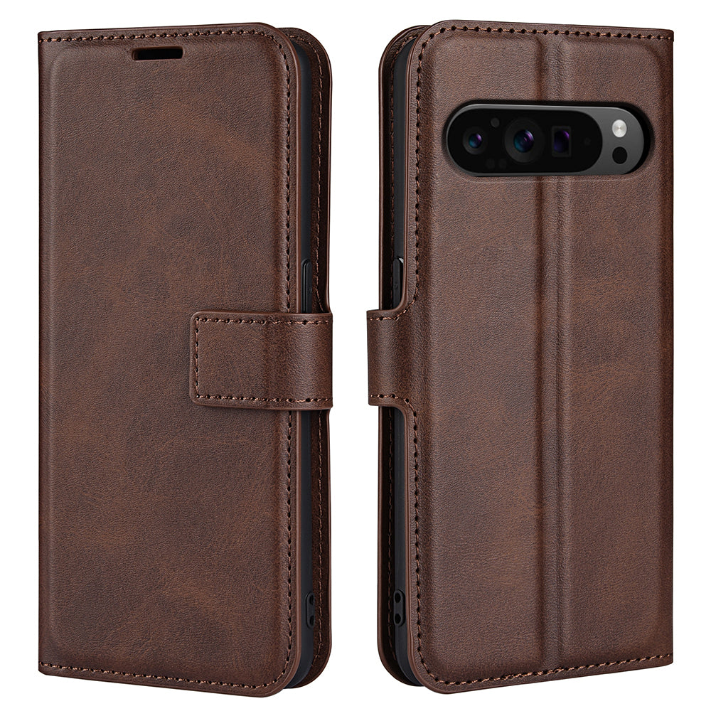 For Google Pixel 9 Pro Anti-scratch Leather Case Calf Texture Phone Wallet Cover