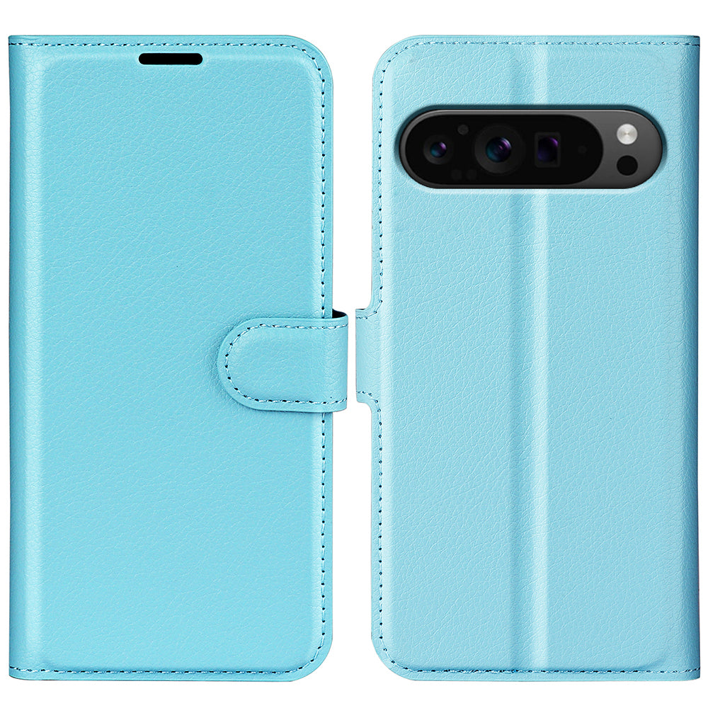 For Google Pixel 9 Pro Case Litchi Texture Protective Leather Folio Phone Cover