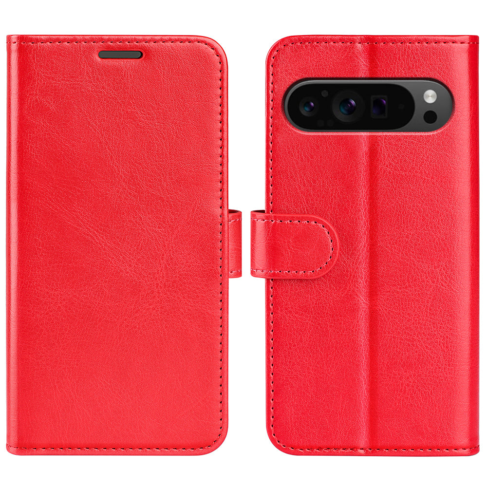For Google Pixel 9 Pro Cell Phone Cases Crazy Horse Texture Magnetic Cover
