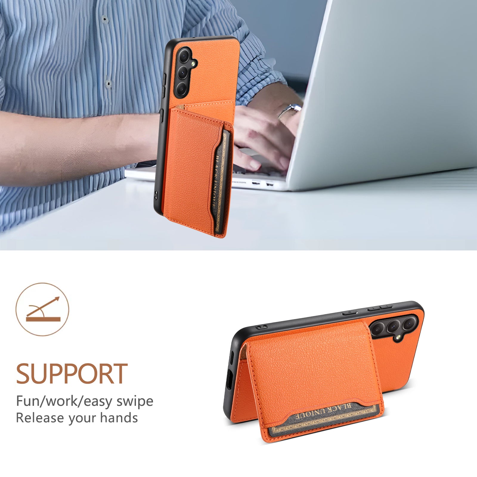 For Samsung Galaxy A34 5G Case with 5 Card Slots Shockproof Leather Phone Back Cover