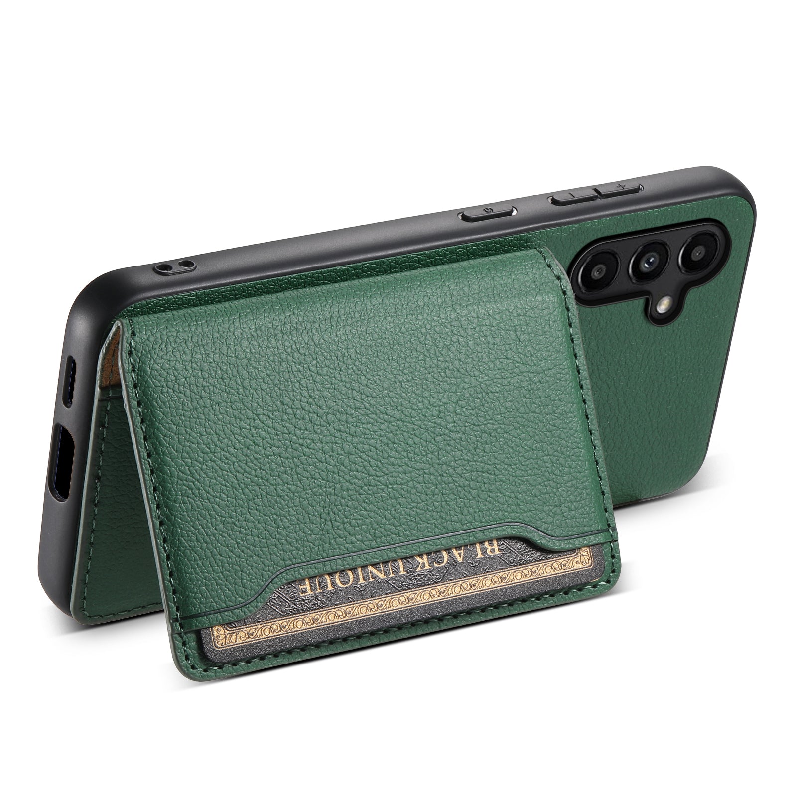 For Samsung Galaxy A14 5G / 4G Case Card Slots Leather Coated Hybrid PC+TPU Cover