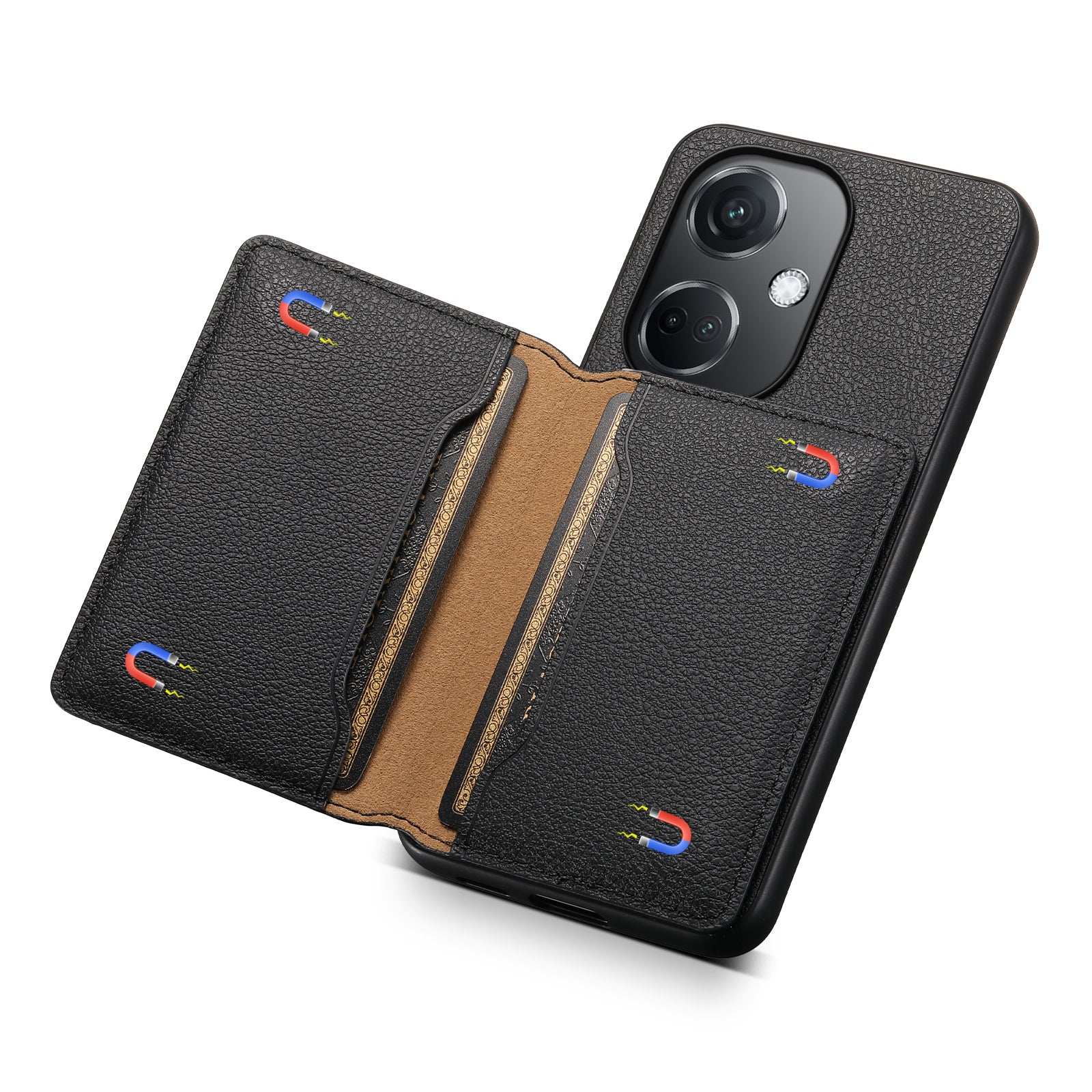 For Oppo K11 5G Case Calf Texture Leather+PC+TPU Phone Cover with 5 Card Slots