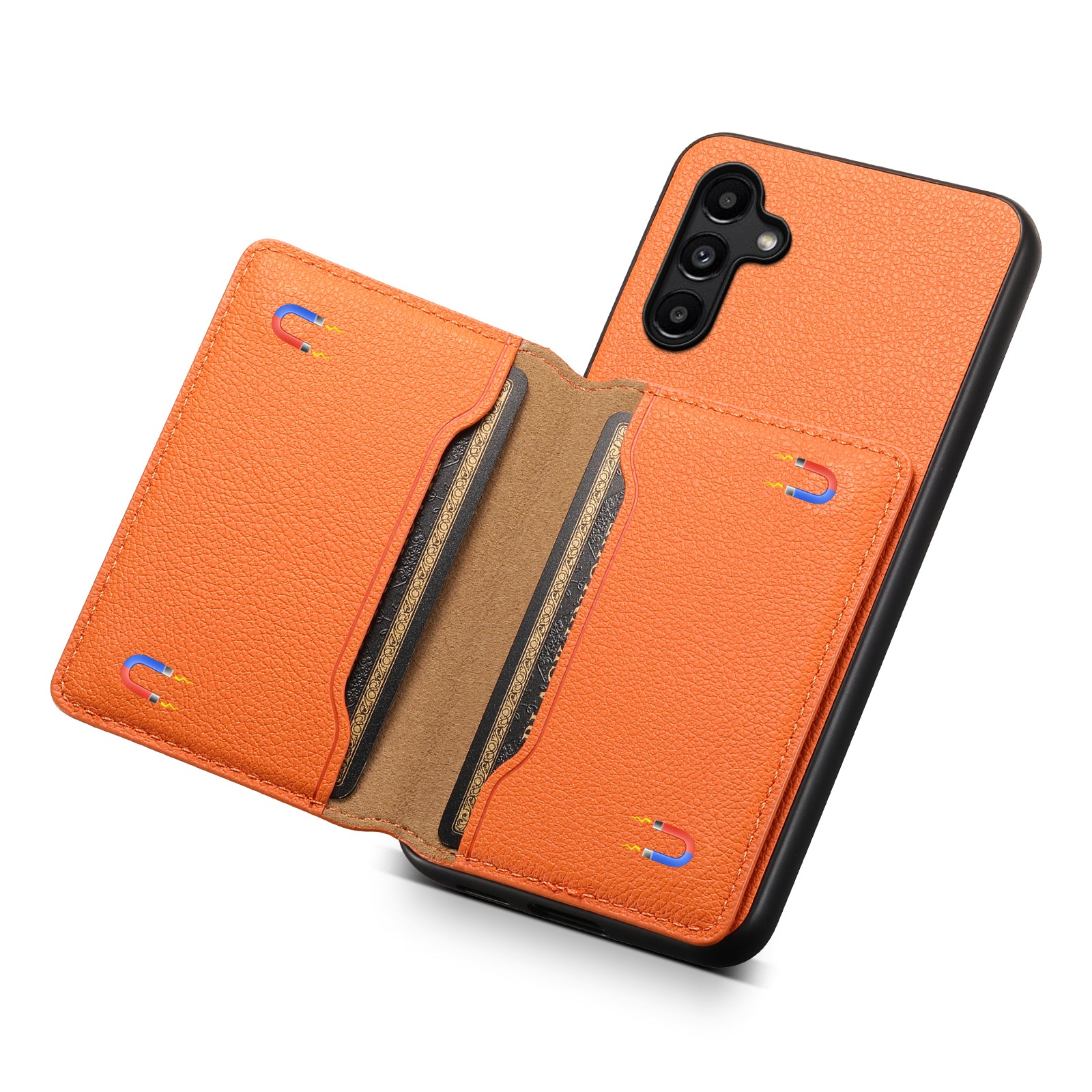 For Samsung Galaxy A15 5G Slim-Fit Case Card Slots Kickstand TPU+PC+PU Phone Cover