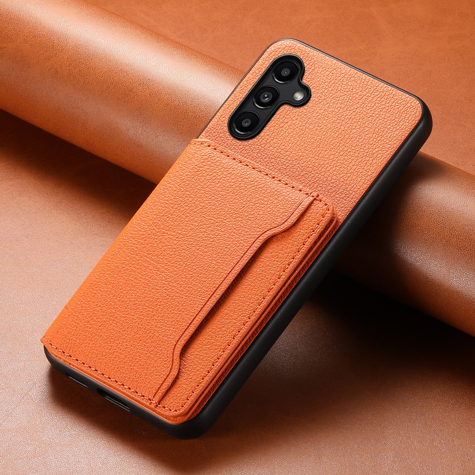 For Samsung Galaxy A15 5G Slim-Fit Case Card Slots Kickstand TPU+PC+PU Phone Cover