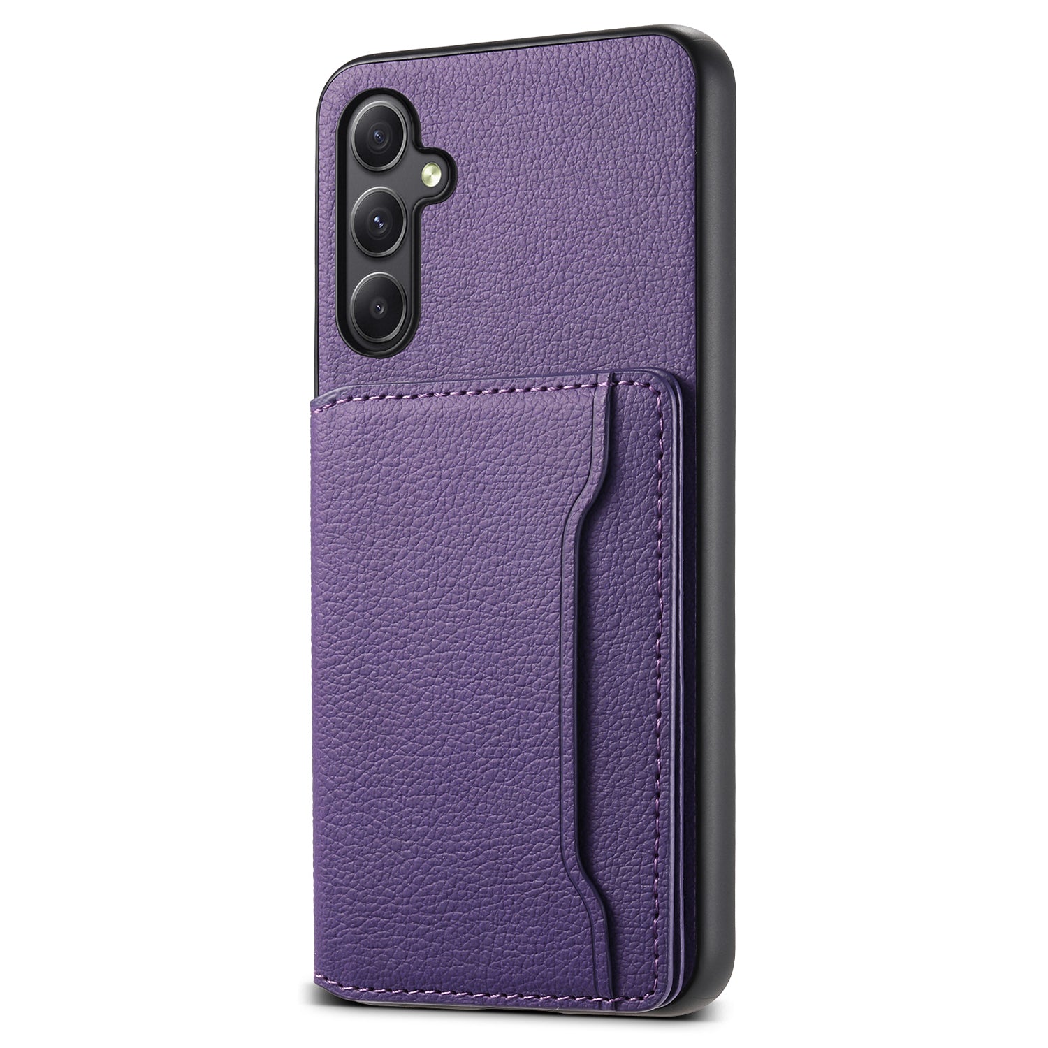 For Samsung Galaxy S23 FE Case Calf Texture Leather Coating Phone Cover with Card Slots