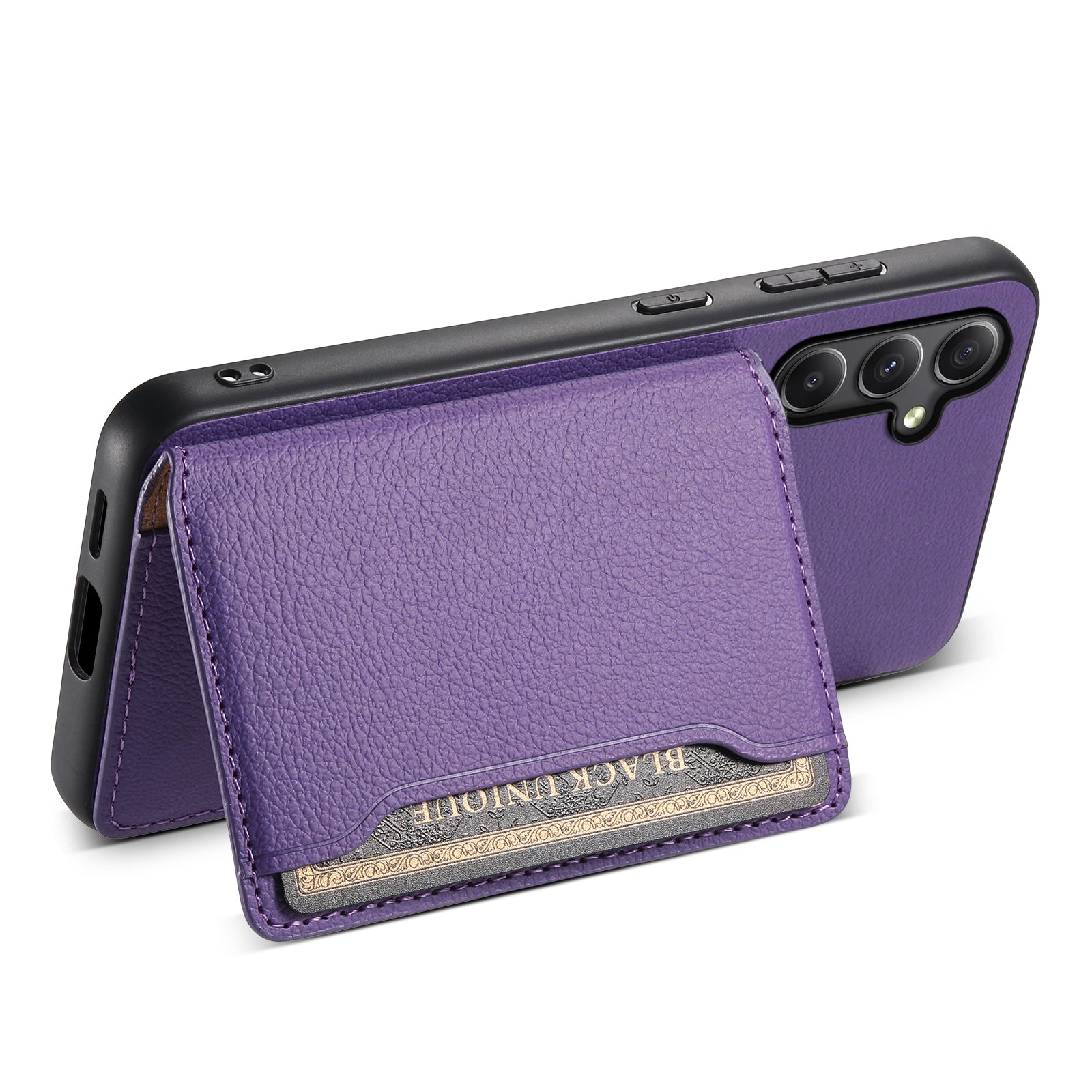 For Samsung Galaxy S23 FE Case Calf Texture Leather Coating Phone Cover with Card Slots