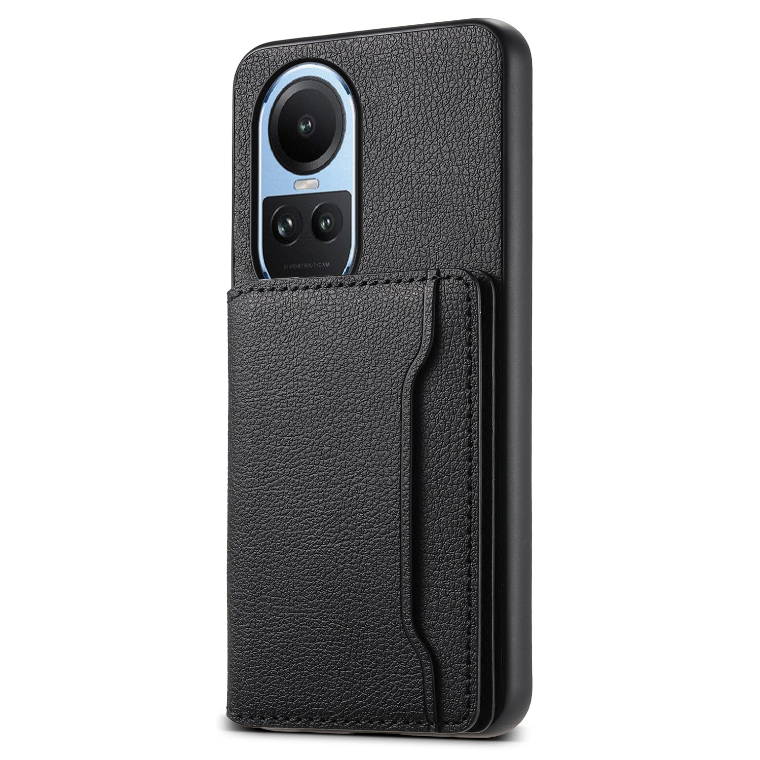 For Oppo Reno10 5G (Global) Case Phone Protective Cover Calf Texture Card Slots Shell