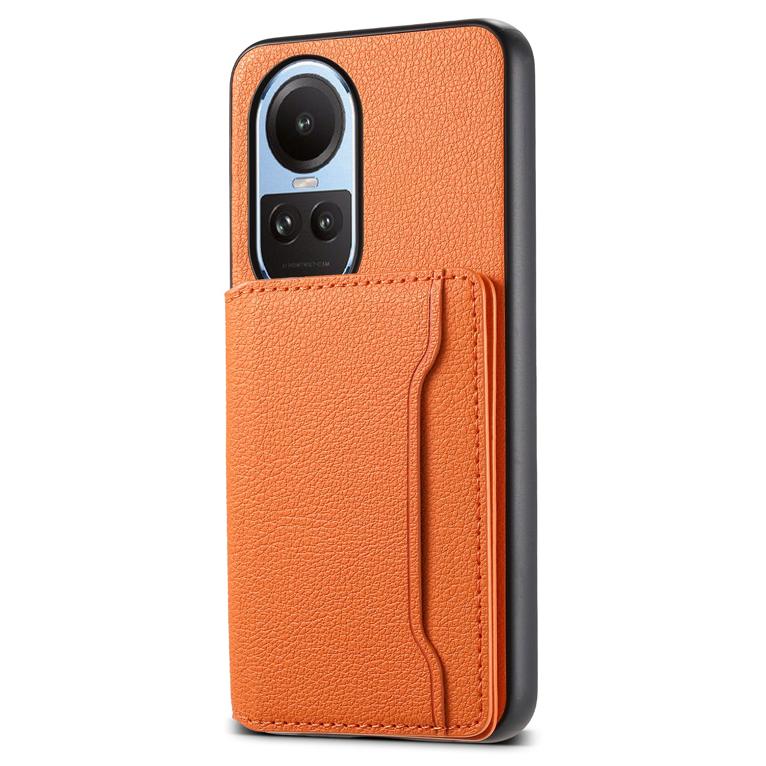 For Oppo Reno10 5G (Global) Case Phone Protective Cover Calf Texture Card Slots Shell