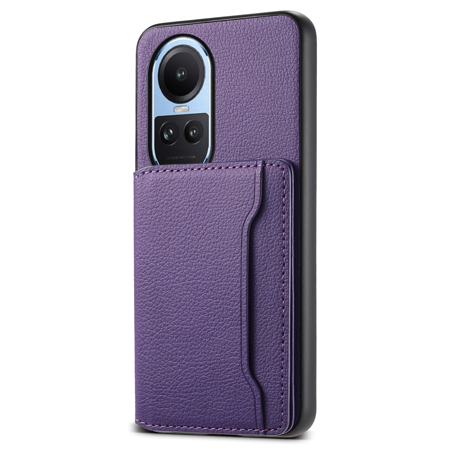 For Oppo Reno10 5G (Global) Case Phone Protective Cover Calf Texture Card Slots Shell