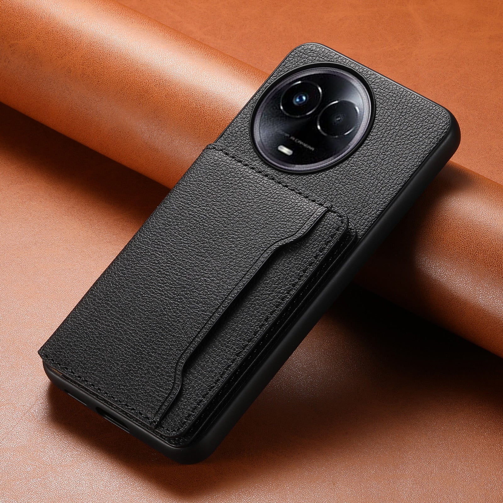 For Realme 11 5G (Global) Cover Phone Protective Shell Calf Texture Card Slots Case