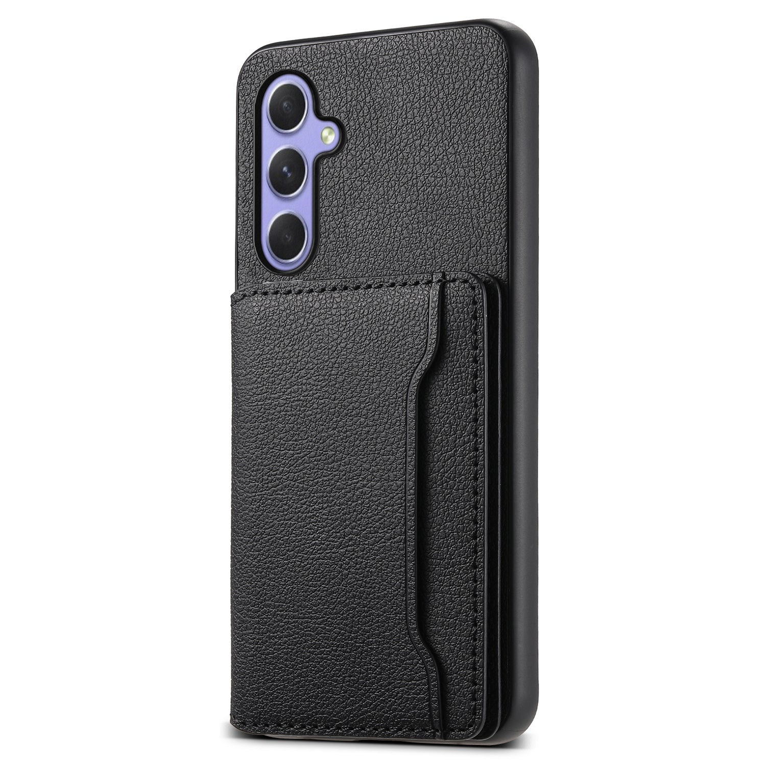 For Samsung Galaxy A55 5G Case PU Leather Coated PC+TPU Cover with Card Slots Kickstand