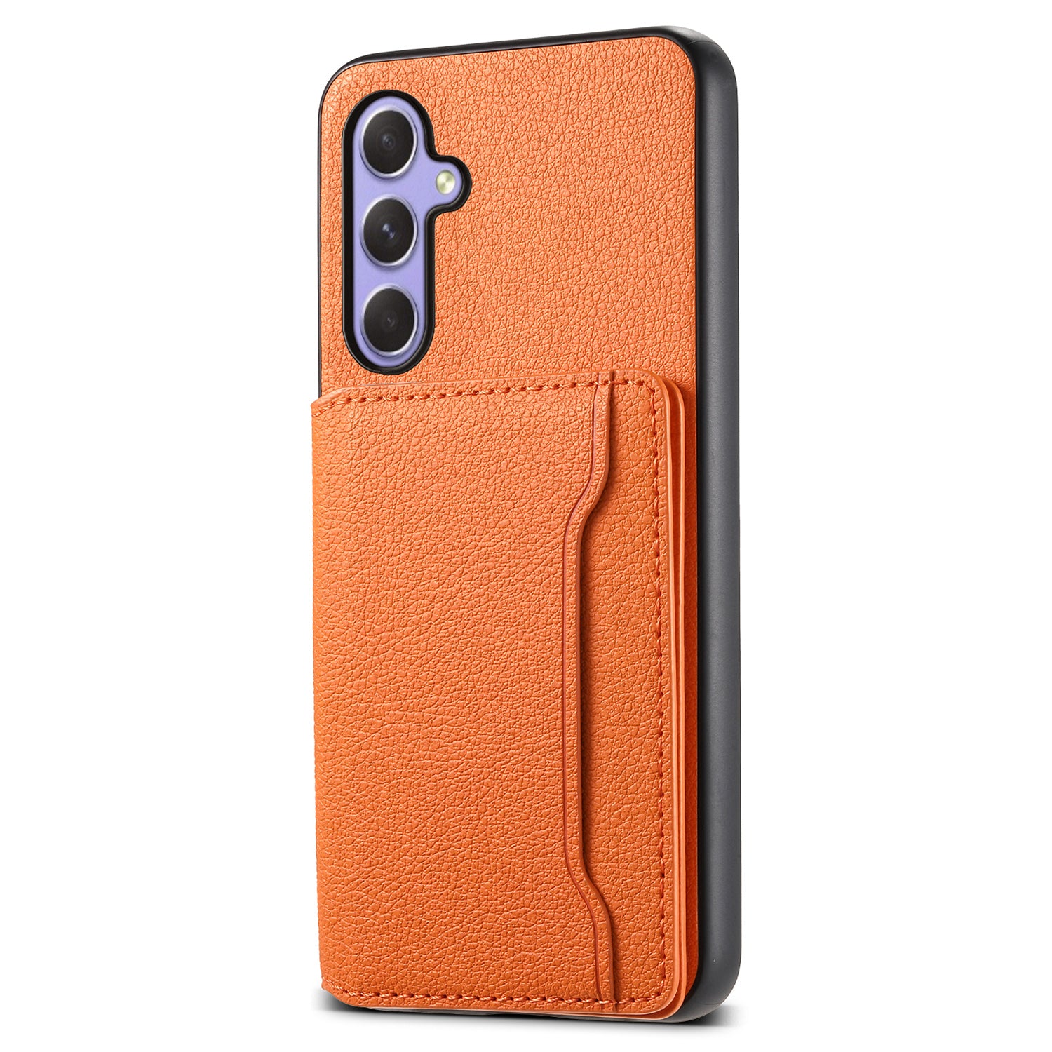 For Samsung Galaxy A55 5G Case PU Leather Coated PC+TPU Cover with Card Slots Kickstand