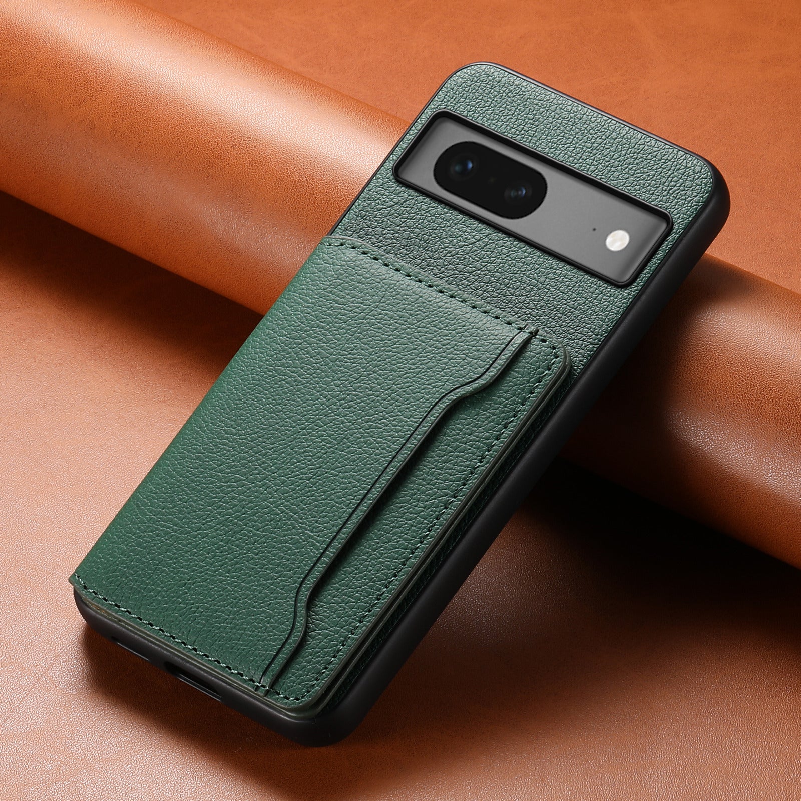 For Google Pixel 7 5G Kickstand Case Leather+PC+TPU Hybrid Phone Cover with Card Slots
