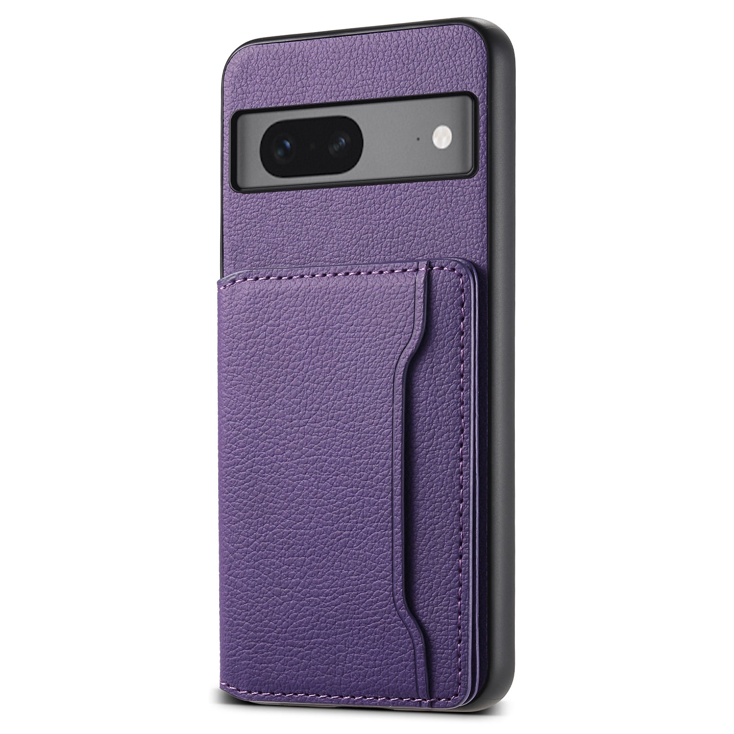 For Google Pixel 7 5G Kickstand Case Leather+PC+TPU Hybrid Phone Cover with Card Slots