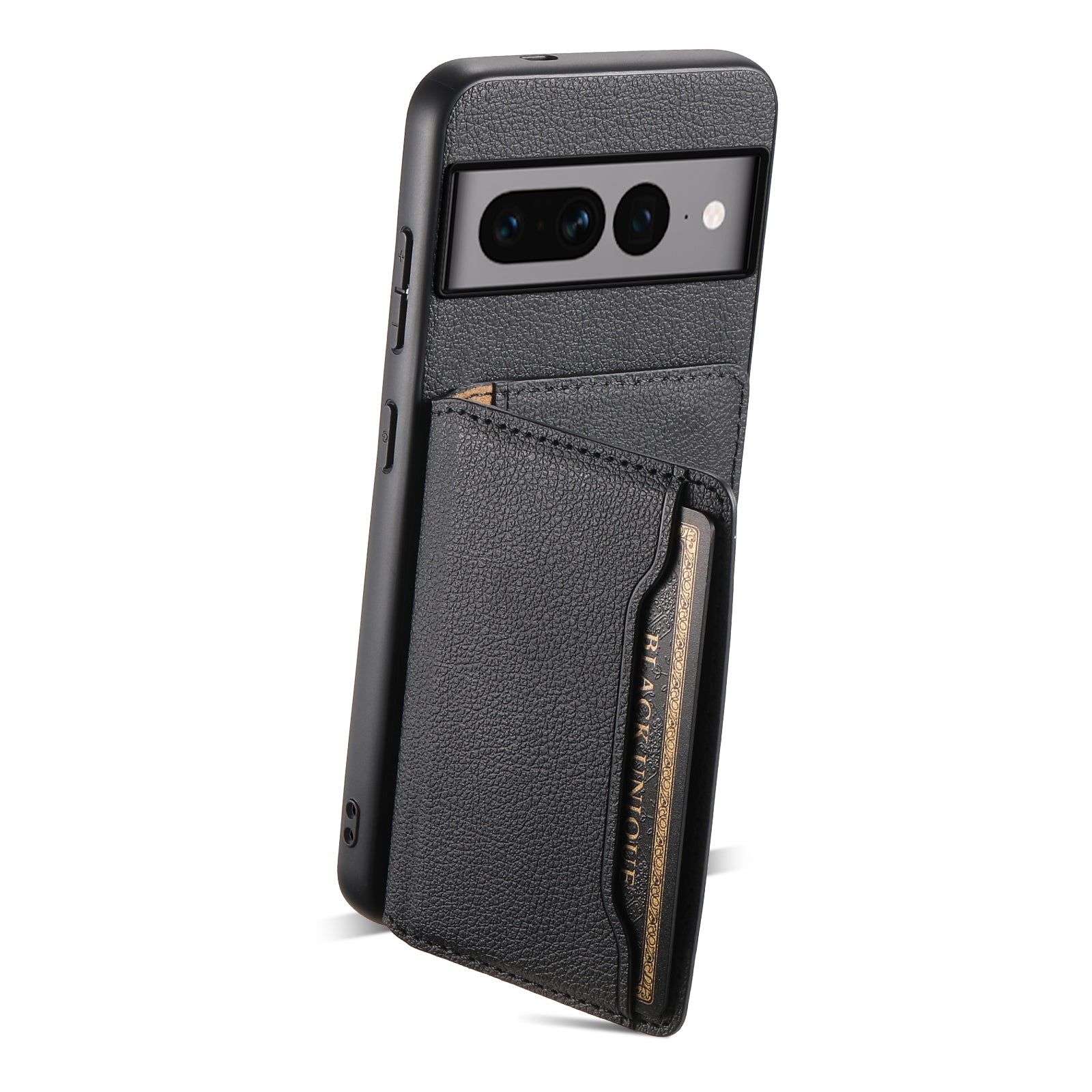 For Google Pixel 7 Pro 5G Magnetic Card Holder Phone Case Kickstand TPU+PC+PU Leather Cover