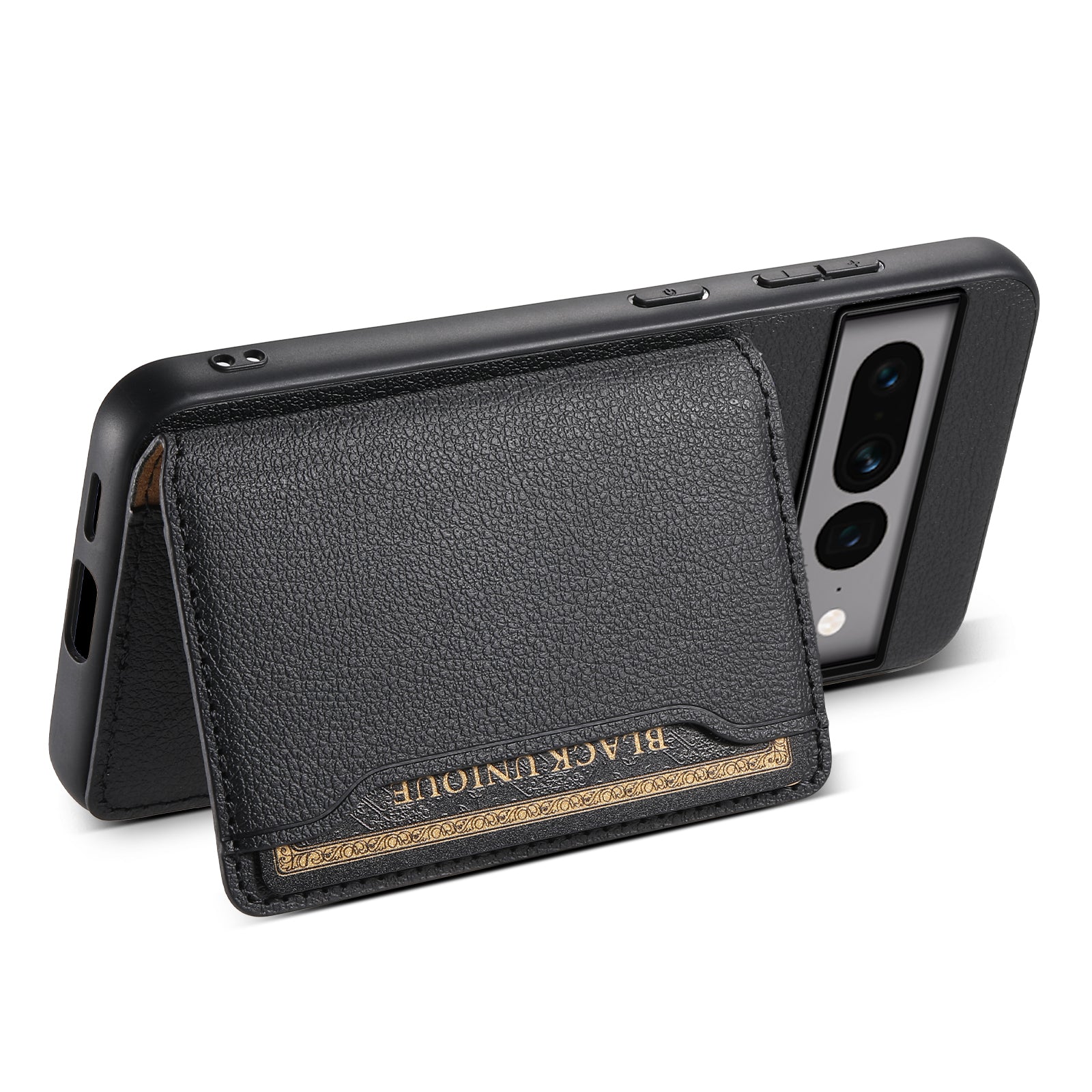 For Google Pixel 7 Pro 5G Magnetic Card Holder Phone Case Kickstand TPU+PC+PU Leather Cover