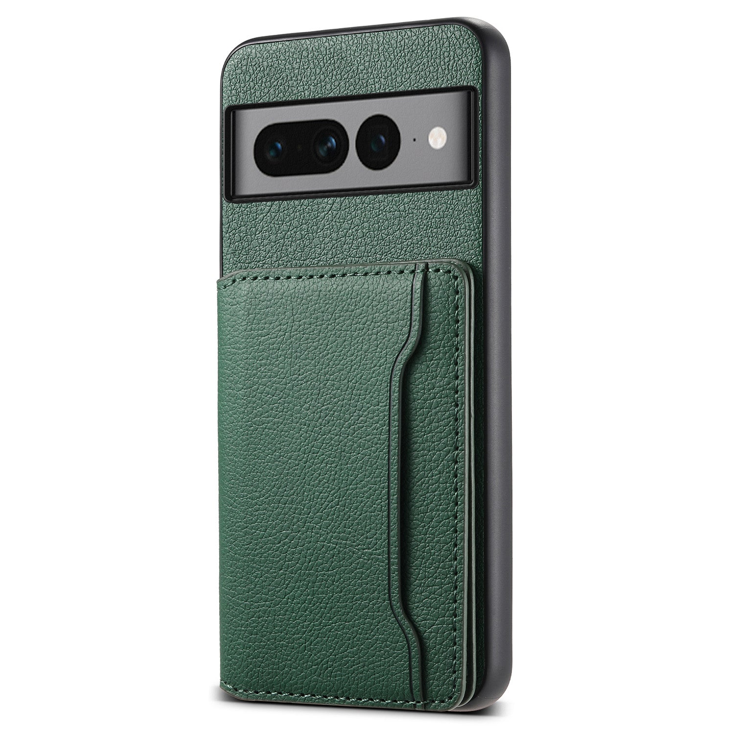 For Google Pixel 7 Pro 5G Magnetic Card Holder Phone Case Kickstand TPU+PC+PU Leather Cover
