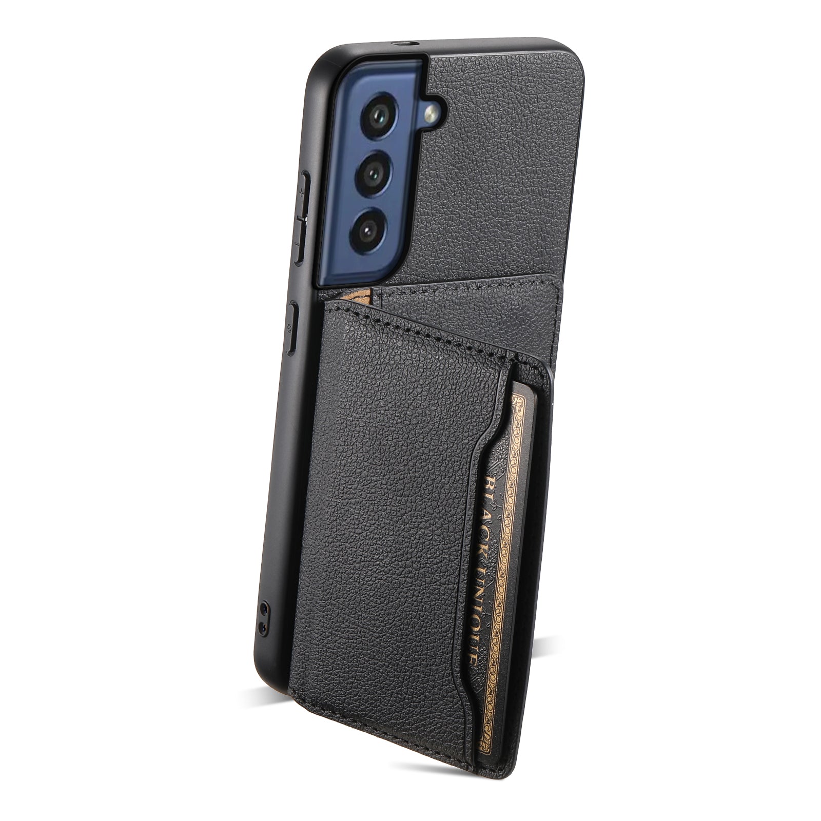 For Samsung Galaxy S21 FE 5G Phone Shell Phone Protective Cover Calf Texture Card Slots Case