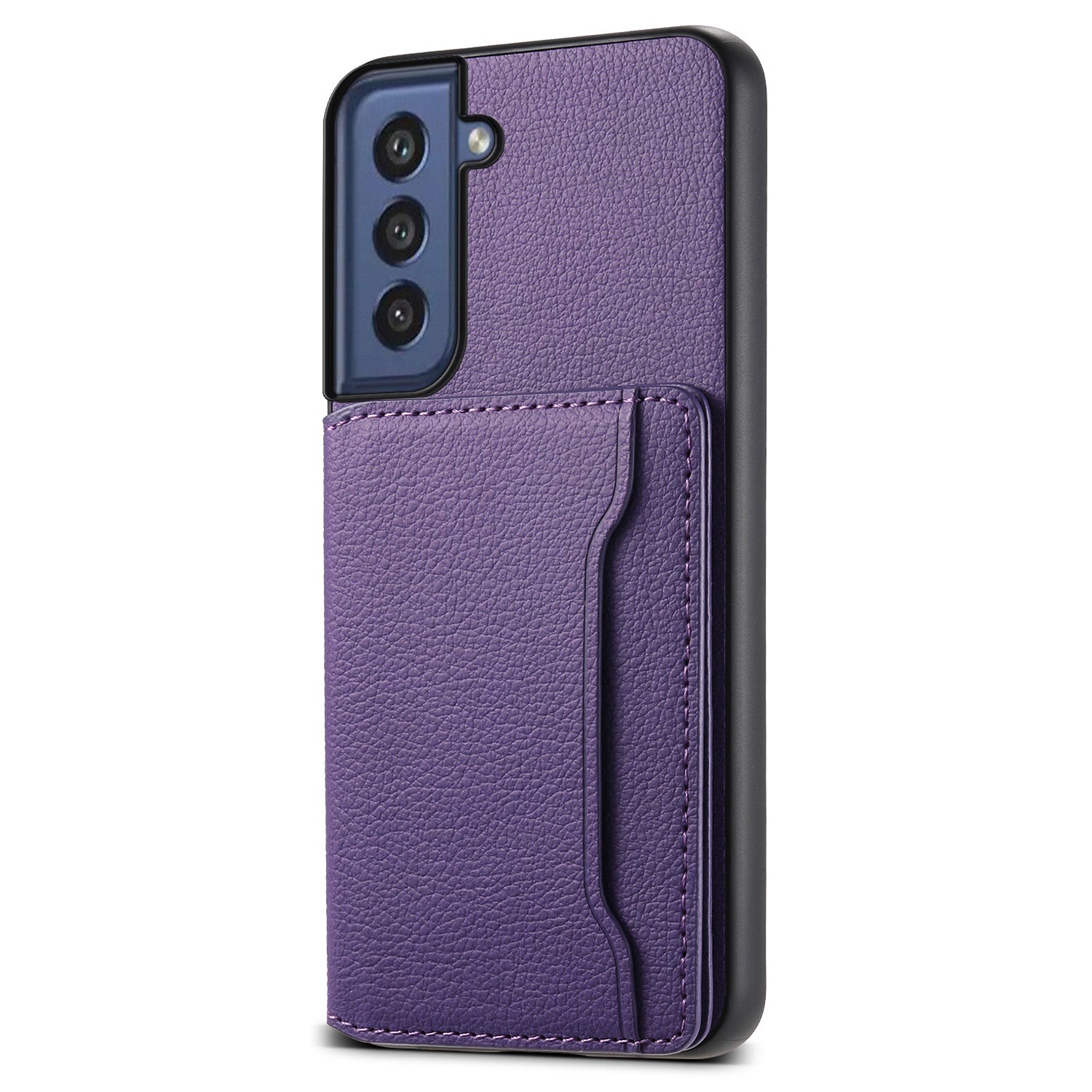 For Samsung Galaxy S21 FE 5G Phone Shell Phone Protective Cover Calf Texture Card Slots Case
