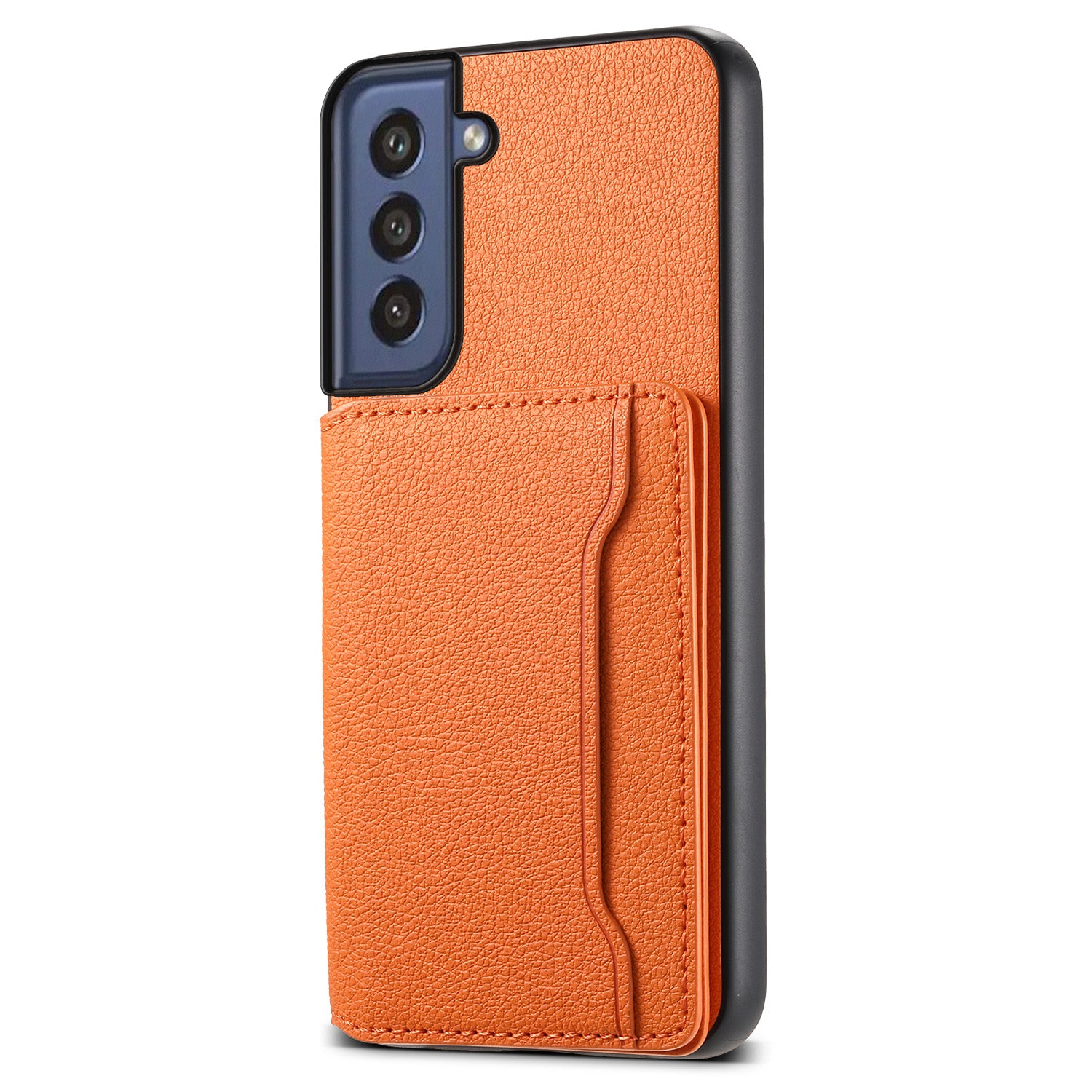 For Samsung Galaxy S21 FE 5G Phone Shell Phone Protective Cover Calf Texture Card Slots Case