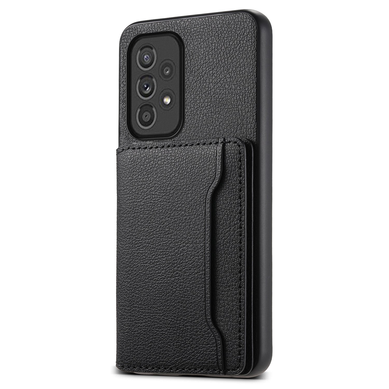 For Samsung Galaxy A33 5G Card Slots Case Kickstand TPU+PC+PU Phone Cover